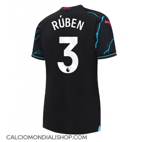 Maglie da calcio Manchester City Ruben Dias #3 Terza Maglia Femminile 2023-24 Manica Corta
